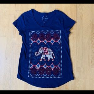 Lucky brand T-shirt with elephant.